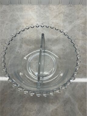 🌟 Vintage Imperial Glass Candlewick Clear Crystal Divided Relish Bowl
